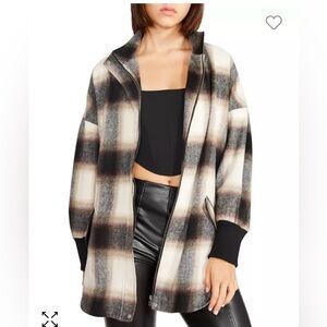 Steve Madden Harper Plaid Jacket with Zipper